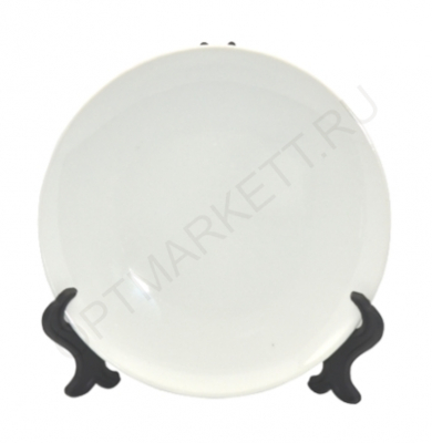Тарелка фарфоровая 3D круглая 25см для сублимации, в индивидуальной упаковке