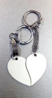 Брелок Сердце-пара для сублимации с цепочкой с карабином